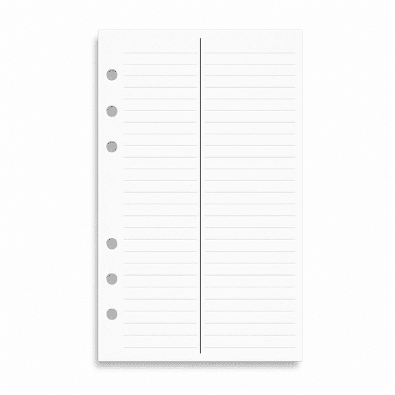 A5 White Half Page Planner Refills Task Organizer