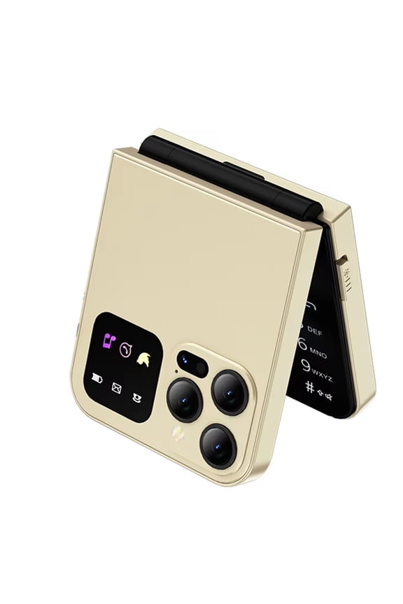 A50 Pro Flip Phone Dual SIM Card GSM Automatic Call Recording 2.4 Inch Screen Foldable Mobile Phones Type-C Gold,1 * Phone,Gold