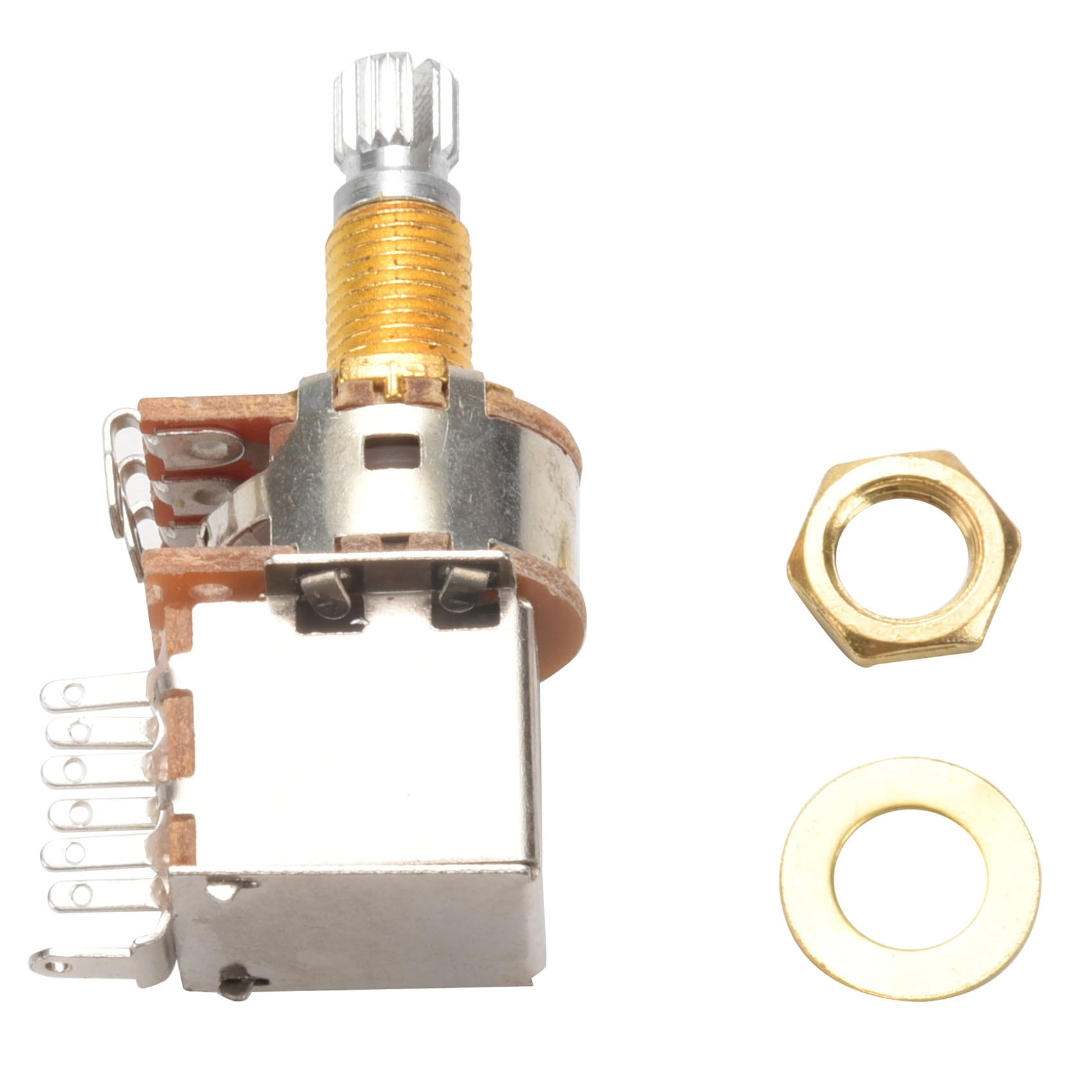 A500K Potentiometer Push Pull Switch Splined Dpdt Pot Shaft 25Mm