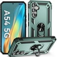 thumbnail image 1 of for A54 Case Samsung A54 5G Case, [ Military Grade ] Shock-Absorption Bumper Cover Samsung A54 Anti-Scratch Case with Ring Car Mount Kickstand for Samsung A54/A54 5G - Teal, 1 of 12