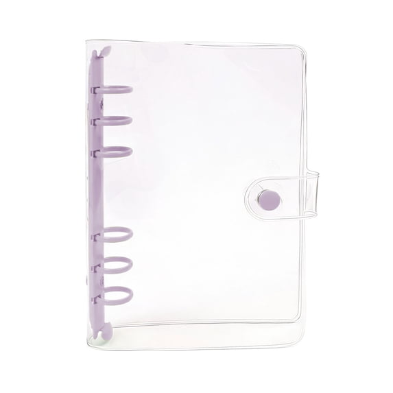 A6 6-Ring Binder Cover, 6.6×5inch, Transparent PVC Notebook Binder, Soft Clear Binder Protector Refillable Shell, Plastic Notebook With Inner Storage Pockets, Refillable Budget Journal Folder
