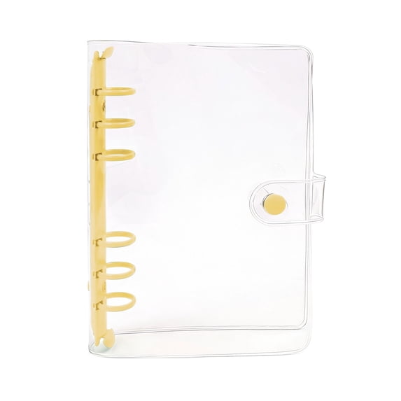 A6 6-Ring Binder Cover, 6.6×5inch, Transparent PVC Notebook Binder, Soft Clear Binder Protector Refillable Shell, Plastic Notebook With Inner Storage Pockets, Refillable Budget Journal Folder
