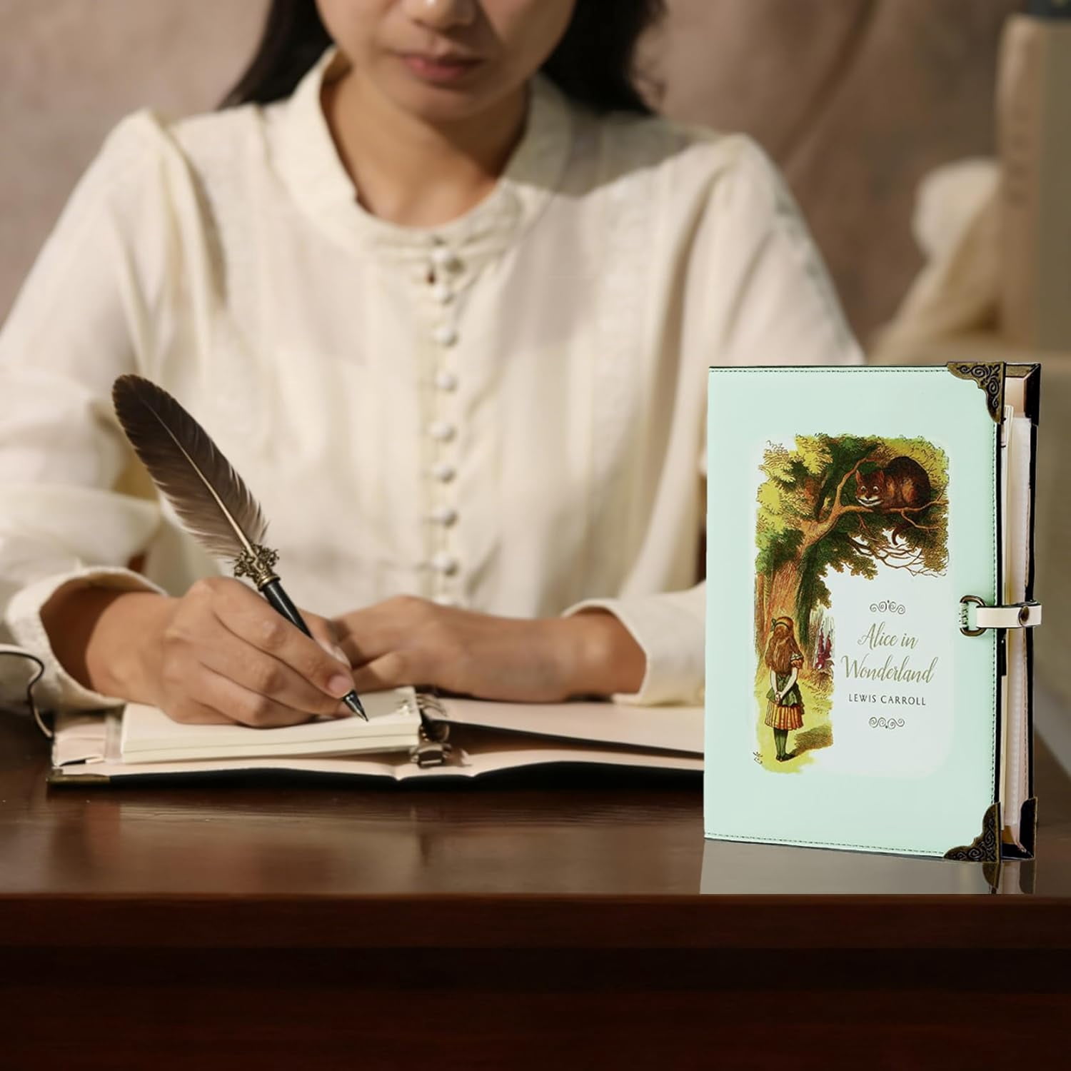 A6 Binder 6 Ring Vegan Leather Refillable Writing Organizer Journal Notebook Gift for Book Lovers