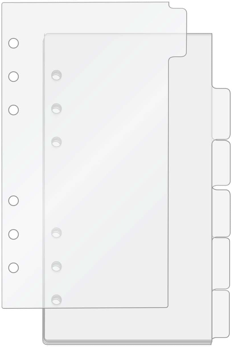 A6 Binder Dividers Planner Inserts 6 Tabs Clear 1mm Thick Divider ...
