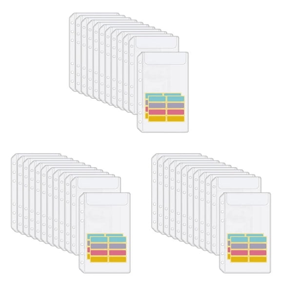 A6 Binder Pockets 36PCS No Zipper Envelopes for Budgeting,6-Hole Zipperless Binder Pouches Envelope for A6 6-Ring Binder