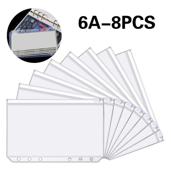 A6 Binder Pockets Waterproof PVC Material Easy to Distinguish Practical