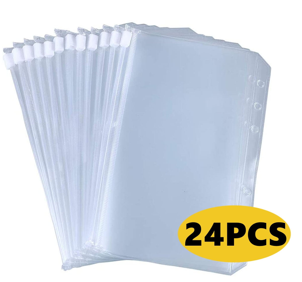 A6 Binder Pockets for Cash Planner, Money Organizer, 6Ring Binder Dividers, Waterproof, Zipper