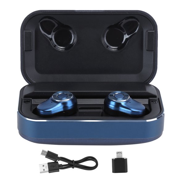 A6 Bluetooth 5.0 Headset Charging Box True Wireless Earphone In Ear Surround Bass EarbudsBlue