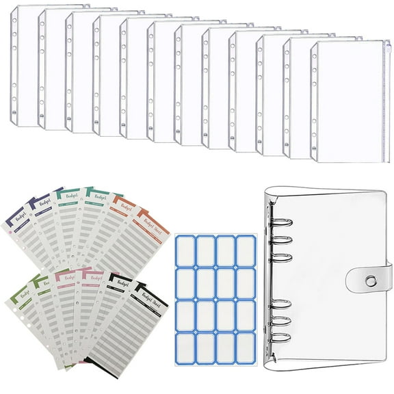 A6 Budget Book with Zipper Envelopes and Notepad