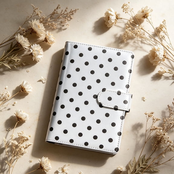 A6 Budget PU Leather Loose Leaf Notebook With Zipper Pockets, Detachable 6 Ring Binder