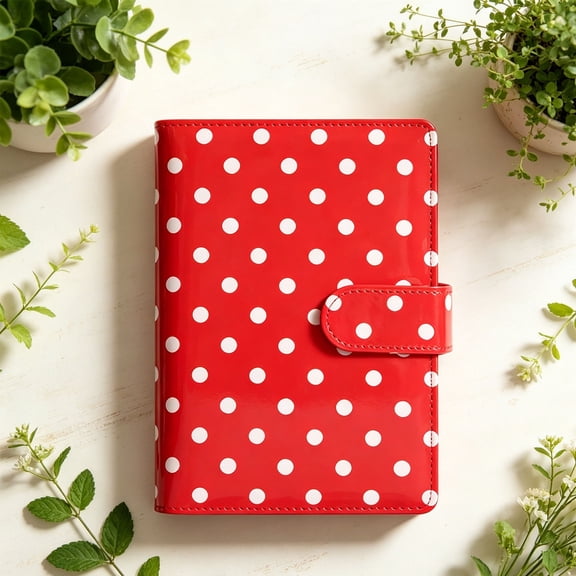 A6 Budget PU Leather Loose Leaf Notebook With Zipper Pockets, Detachable 6 Ring Binder