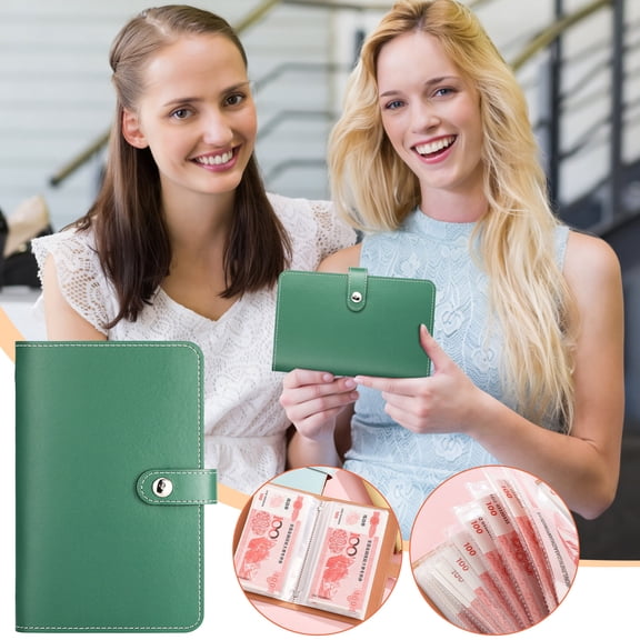 A6 Cash Savings Book - Money Organizer Banknote Album with Coin Clipper, Large Capacity Faux Leather Storage for Cash & Coins - Compact Accounting Ledger for Home Finance Management