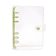 thumbnail image 1 of A6 Clear Plastic PVC Notebook Cover With Inner Pockets, 6 Ring Budget Journal Folder With Silver Round Rings, Binder For Loose Leaf Inserts, Green (Multicolor, 19.00), 1 of 9