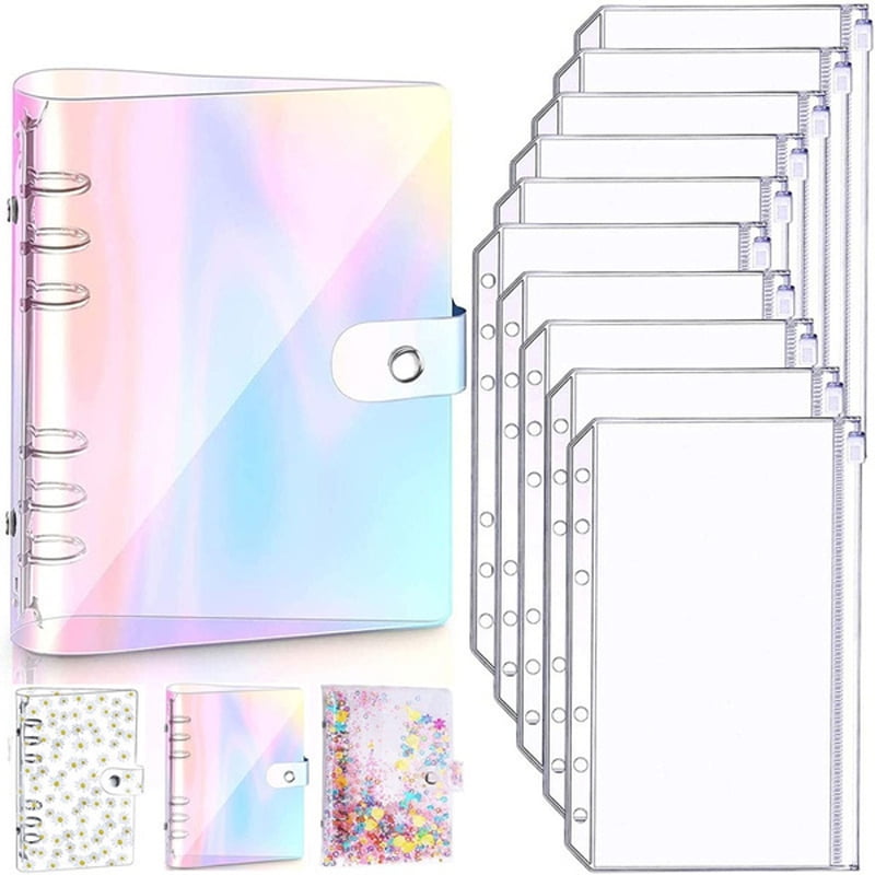Nyidpsz A6 Budget Binder with Cash Envelopes, PU Leather 6 Ring