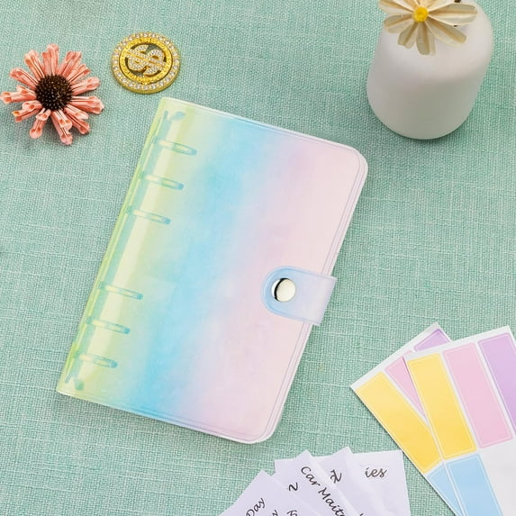 A6 Colorful Binder Soft Colorful PVC with 6-Ring Mini Binder