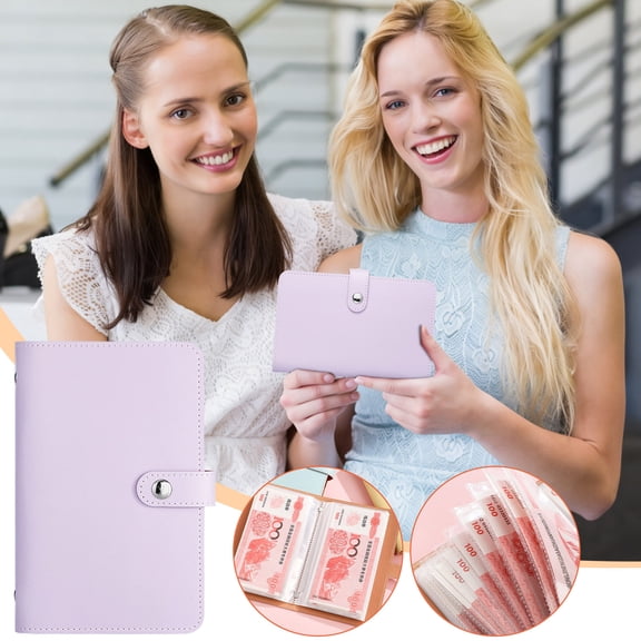 A6 Commemorative Banknote Storage Book, Cash Saving Book with Coin Pocket, Large Capacity Money Album, Faux Leather Savings Binder for Home, Travel, Personal Finance Organization