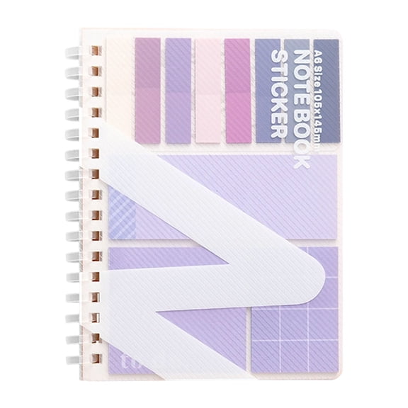 A6 Daily Planner Notebooks, Pocket Journal Notepads Writing Journals Daily Planning Books for Note Taking Birthday End of Year Gifts,With Colorful Index Tabs Sturdy Binding Pocket-Sized,Purple