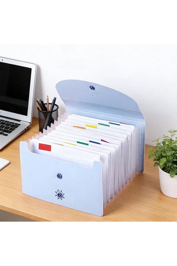 A6 Document Organizer 13 Pocket Expanding File Folder Waterproof Receipt Storage Pouch With Elastic Closure Portable Accordion Wallet For Bills Tickets Coupons Office Supplies