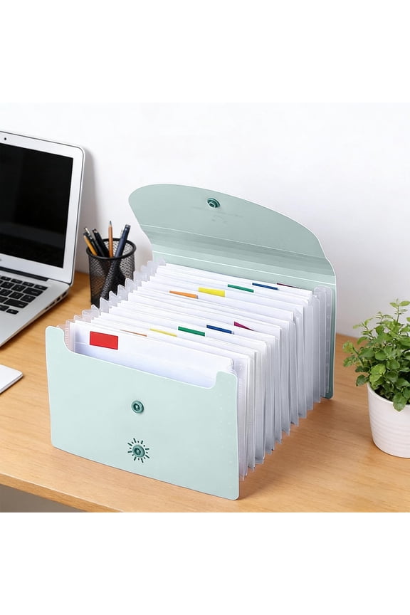 A6 Document Organizer 13 Pocket Expanding File Folder Waterproof Receipt Storage Pouch With Elastic Closure Portable Accordion Wallet For Bills Tickets Coupons Office Supplies