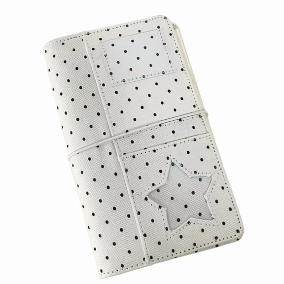 A6 Dotted Pattern Notebook With 6-Rings Binder Cover 45 Sheets Unruled Paper