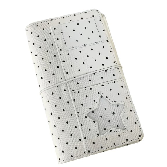 A6 Dotted Pattern Notebook With 6-Rings Binder Cover 45 Sheets Unruled Paper
