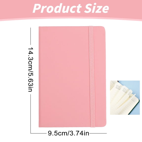 A6 Elastic Band Lined Notebook, Hardcover Writing Journal, Notepad for Office and Personal Use