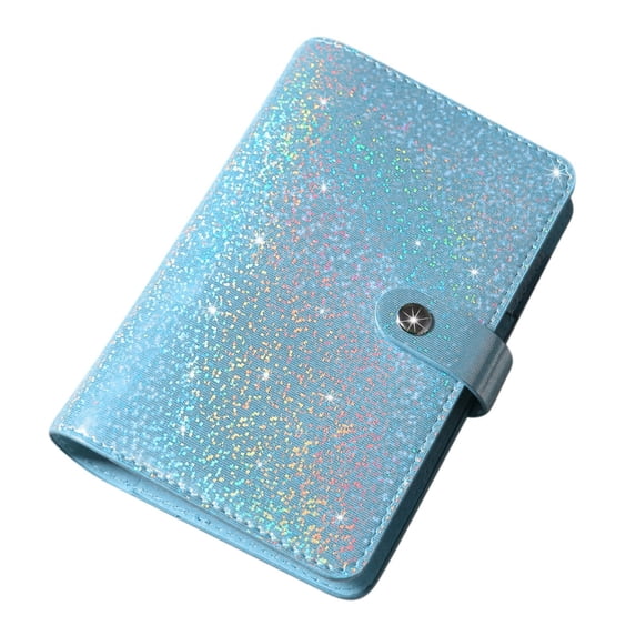 A6 Glitter Loose-Leaf Budget Planner Book, Undated Financial Organizer Notebook with Zipper Bags & Budget Cards for Refined Financial Planning