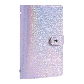 A6 Glitter Starry Sky Money Saving Binder (Light Purple), Portable Cash Budget Organizer, Bill Album for Banknotes, Commemorative Bills & Receipts, 1PC