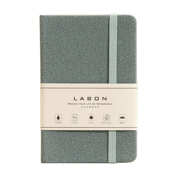 A6 Hardcover Leather Notebook, Pocket Ruled Journal with 160 Pages, Classic Design, Sturdy Cover, Thick 100gsm Paper, Elastic Closure, Ribbon Bookmark, Inner Pocket, Ideal for Writing, Notes, Travel