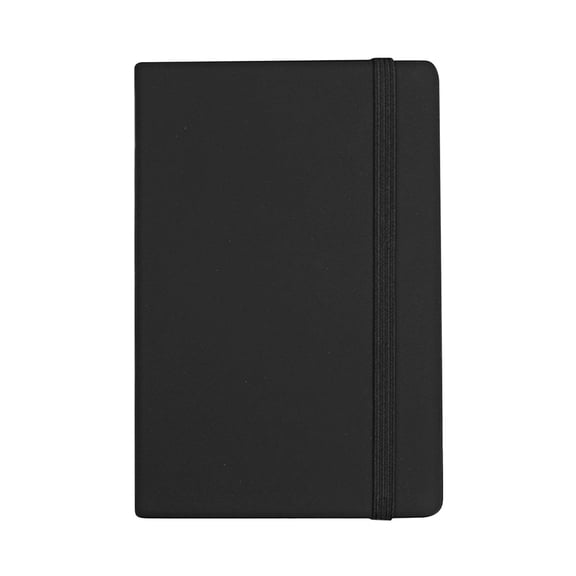 A6 Hardcover Notebook With Pen Loop, Small Pocket Journal Cute Memo Notepad, College Ruled Slim Lightweight Book For Purse Daily Notes (Black ,14.3*9.5)