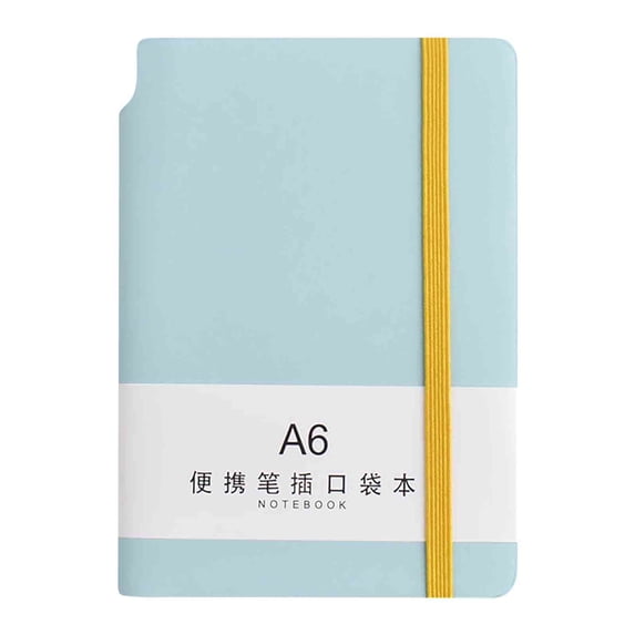 A6 Horizontal Notebook with Thickened Pages and Leather Cover, for Office and Learning, Portable Size, Includes Table of Contents and Page Numbering