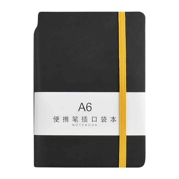 A6 Horizontal Notebook | Thickened Paper | Hard Leather Cover | Portable Journal for Office & Travel | Table of Contents & Page Numbers | 1 Count | Compact Durable Notepad