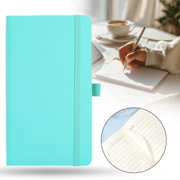 A6 Journal Notebook, Hardcover Business Classic Ruled Lined Journals, Portable Notebooks for Work Office Journaling and Class Daily Note Taking, 120 Gsm, 6.96 X 3.93 Inch (Mint Green)