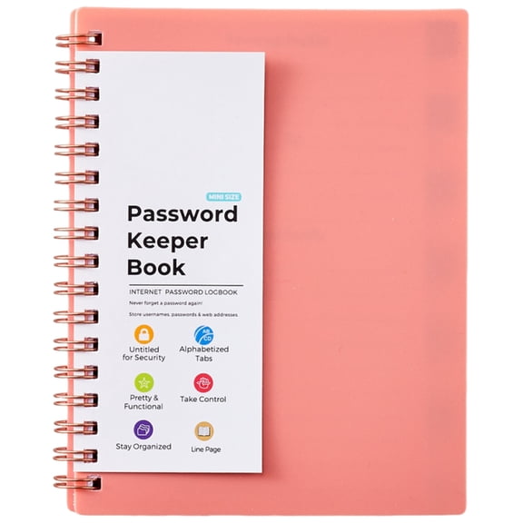 A6 Journal Notebook Password Book with Index A-Z Password Organizer Spirals Notebook for Password Organization