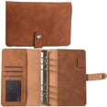 thumbnail image 1 of A6 Leather Notebook Cover With Zipper Pouch, Loose-Leaf Refillable Organizer For Cash, Cards & Notes - 19.5X12.5Cm Travel Journal & Stationery, 1 of 1