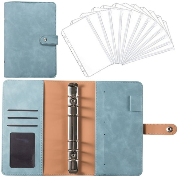 A6 Leather Notebook with 12 Zipper Pockets - Waterproof, Loose-Leaf & Stylish Storage