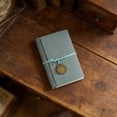thumbnail image 1 of A6 Loose Leaf Notebook Soft Leather Notebook Journal Refillable Replaceable Notebook Core 6 Ring Binder with Clock Decoration, 1 of 7