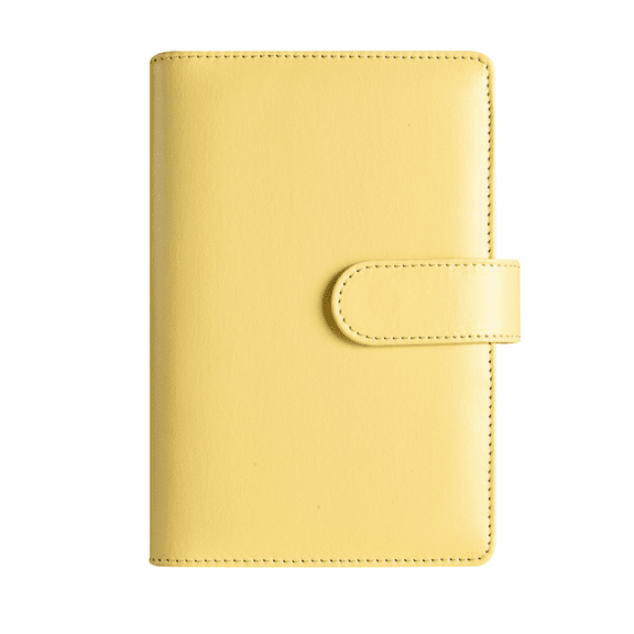 A6 Macaron PU Leather Binder Notebook - Detachable Zippered Pouch & Cash Bill Holder, Planner Set