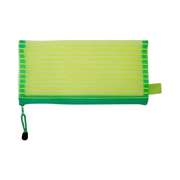 A6 Mesh Zipper Pencil Pouch Multipurpose Storage Bag for Office Supplies Stationery