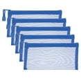 thumbnail image 1 of A6 Mesh Zipper Pouch Bags, 5 PCS Mesh Bags with Zipper Plastic Storage Pocket for Organizing File Beads Office Home Supplies, 10x20cm, Blue, 1 of 5