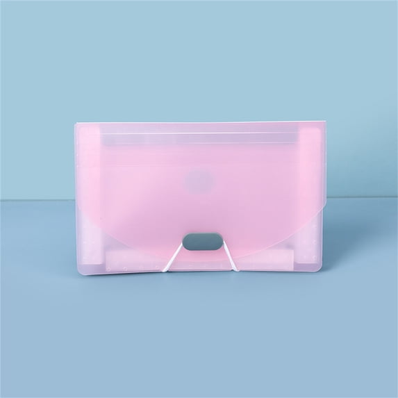 A6 Mini 7-Compartment Folder, Pink with Transparent inner Pages,Expanding File Folder Labels According File Organizer with Expandable Cover Desktop Accordion Folders Letter A6 Paper