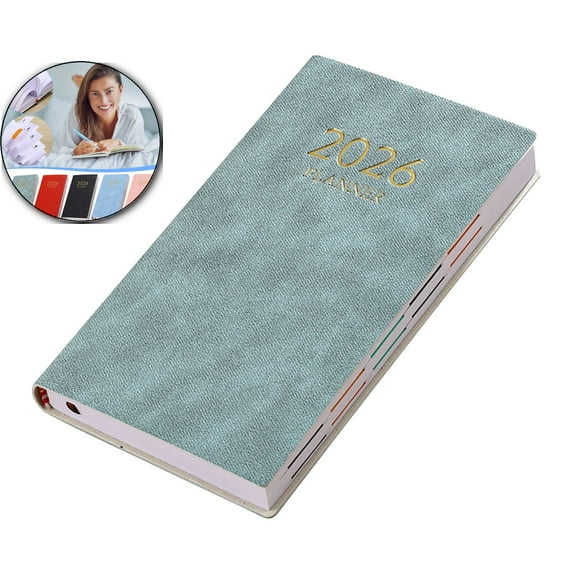 A6 Mini Notebook – Daily Planner & Travel Diary for Office & Journaling | Compact Writing Notebook with Calendar Pages, Lightweight & Portable, Perfect Gift