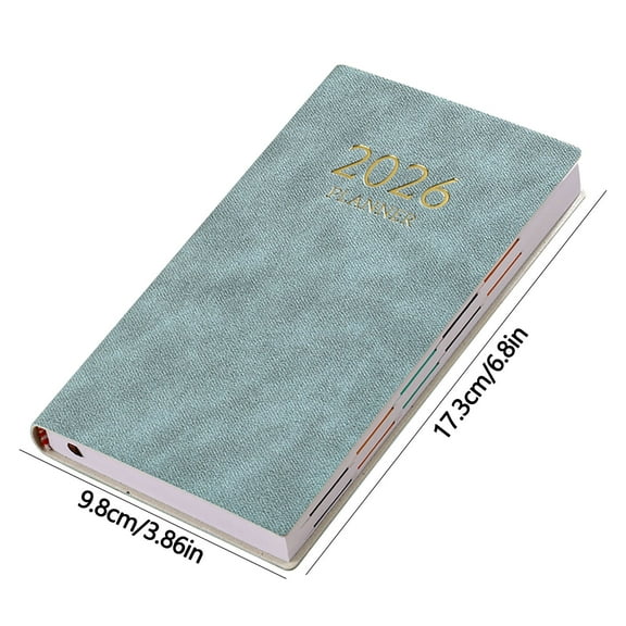 A6 Mini Notebook Organizer Planner | Daily Journal & Travel Diary | 17.3x9.8cm Portable Size | School Office Home Use | 1PC