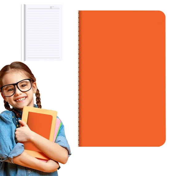 A6 Notebook 1 Pack, Mini Pocket Notebook with Thick Paper and Sewn Binding, Softcover Orange Travel Journal for Notes, Lists and Daily Writing, Small Notebook with Multiple Colors Available