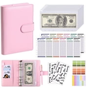A6 Notebook Binder, 6 Ring Planner with Stylish Design, Loose Leaf Personal Organizer Cover with Magnetic Buckle Closure, PU Leather Binder for Women with Macaron Colors