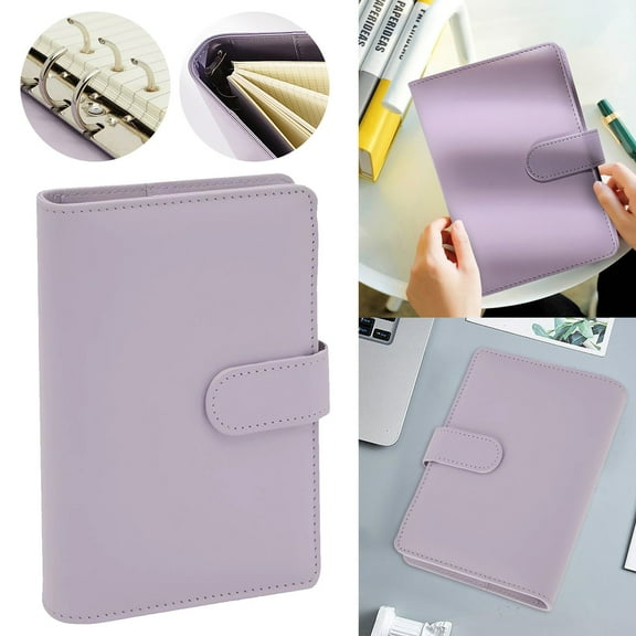 A6 Notebook Binder - Refillable 6 Ring for A6 Filler Paper, Loose Leaf Personal Planner Cover with Magnetic Buckle Closure,Budget Saving Notebook Planner with 80 Lined Sheets