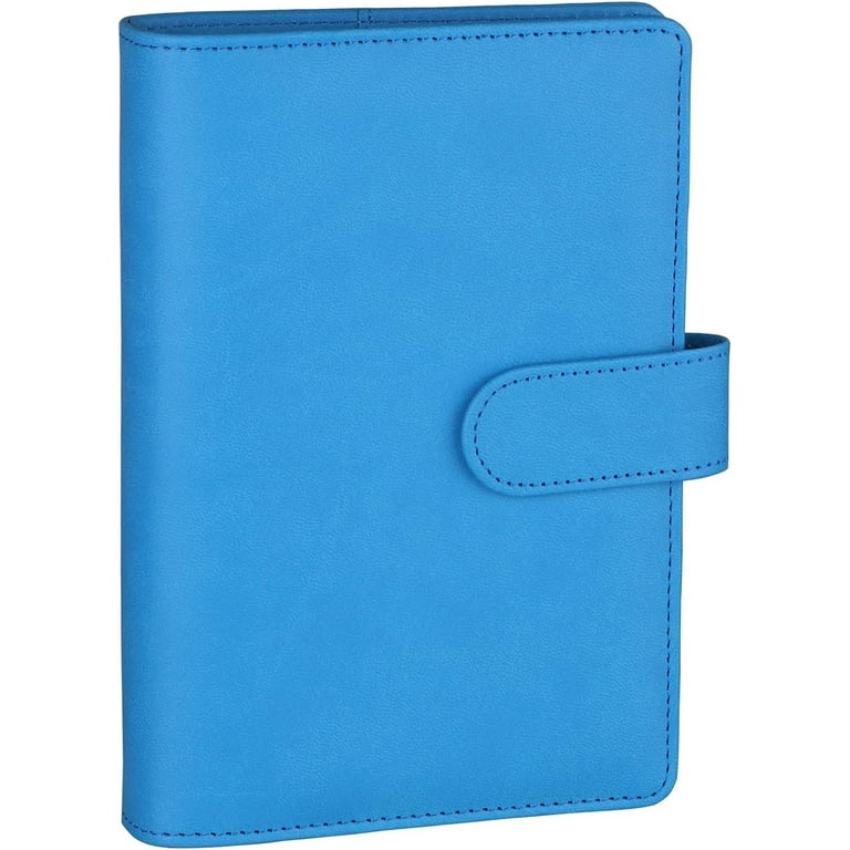 A6 PU Leather Notebook Binder Refillable 6 Ring Binder for A6 Filler Paper,  Loose Leaf Personal Planner Binder Cover with Magnetic Buckle Closure, Sky  Blue 