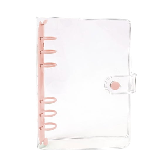 A6 PVC Notebook Binder, Transparent Round Rings Binder, Paper Insert Folder, Portable Notebook Cover, PVC Binder Organizer, Clear Refillable Notebook Shell Protector