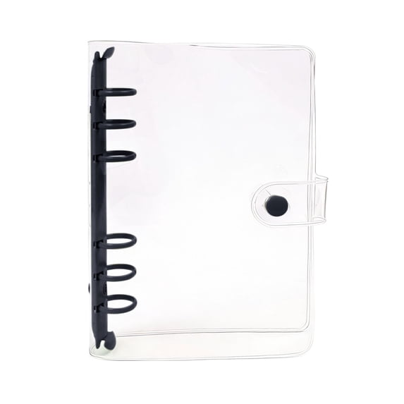 A6 PVC Notebook Binder, Transparent Round Rings Binder, Paper Insert Folder, Portable Notebook Cover, PVC Binder Organizer, Clear Refillable Notebook Shell Protector