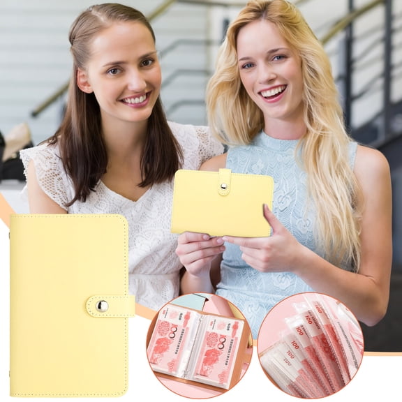 A6 Paper Money World Collection Album Book Binder,Pockets Banknote Collecting Album for Bills Documents Tickets Trading Cards Stamps Collection （Yellow）